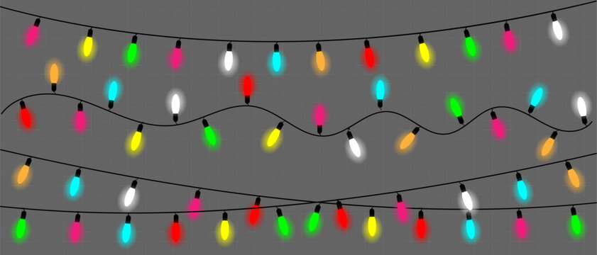 Christmas Colorful Xmas fairy lights with red, blue, and green, yellow, etc bulbs