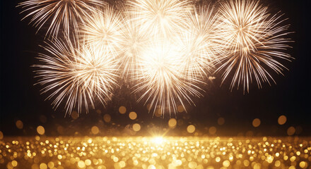 Fireworks display with bokeh effect