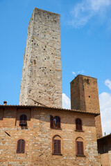 View of the streets of San Gimignano in Tuscany, Italy.