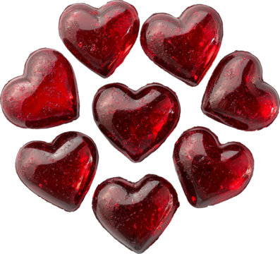 candies in heart shape