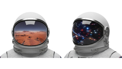Collection of Dual Space Helmet Reflections Set, isolated on transparent background.