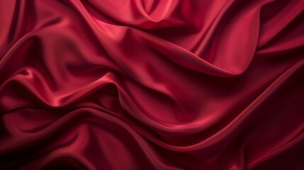 Obraz premium Luxurious deep red silk fabric with elegant draping