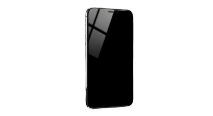 Sleek black rectangular object with reflective surface against black background