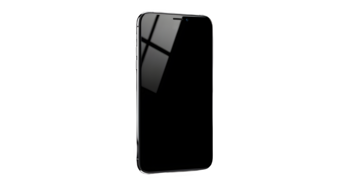 Sleek black rectangular object with reflective surface against black background - Powered by Adobe