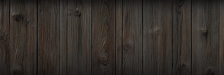 Fototapeta premium Beautiful Rustic Dark Wood Plank Texture with Vertical Grain for Vintage Background Designs