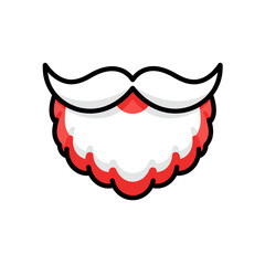 Cartoon Santa Claus Beard and Moustache Illustration for Christmas.