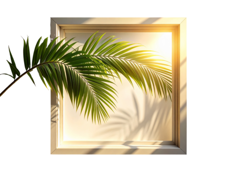 Tropical Window Frame Shadows with Soft Morning Light