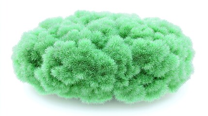 Explore a surreal, vivid dreamscape of fluffy green textures, perfect for adding an eye-catching element to your modern design project or imaginative visual concept