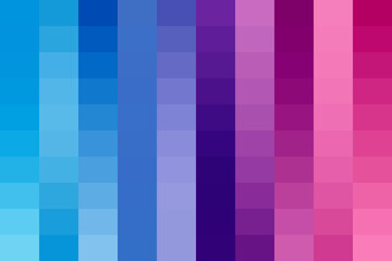 Abstract background with vibrant vertical pixelated color bars, seamlessly transitioning from cool blues to warm pink and purple tones