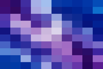 Abstract pixelated background in vibrant blue and purple shades, creating a modern digital mosaic pattern perfect for design projects