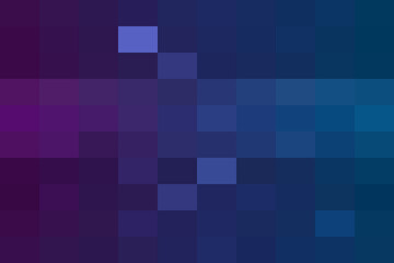 Abstract digital pixel grid background with smooth gradient transition from vibrant purple to deep blue, modern geometric mosaic pattern design.