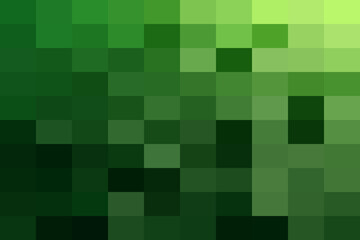 Vibrant green pixelated mosaic background with a modern digital gradient effect, showcasing shades from dark forest to bright lime.