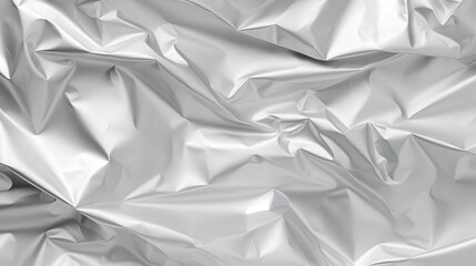 Obraz premium A close-up view of crumpled silver foil, showcasing its shiny texture and intricate folds.