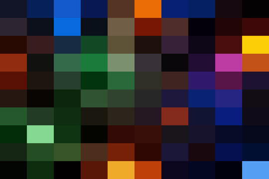 Colorful pixel mosaic grid abstract pattern featuring a vibrant array of squares in various shades, creating a digital art background
