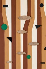 Abstract shapes and stripes create a visually appealing and modern composition