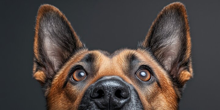 Close-up of a Belgian Malinois with Captivating Eyes, Showcasing Its Unique Personality