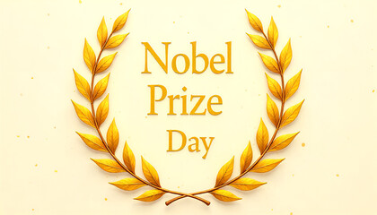 Nobel prize day december 10 laurel wreath and text illustration sweden day,