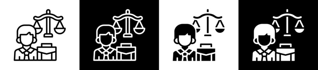 Business Ethics Icon Set In Black And White Filled Style Collection