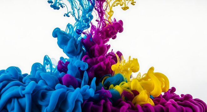 Colorful Ink Cloud Explosion - A Vibrant Abstract Art Creation.