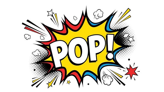 Comic Book Style POP Explosion with Dynamic Effects.