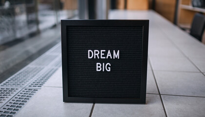 &ldquo;Dream Big&rdquo; motivational board &ndash; inspiration and personal growth concept