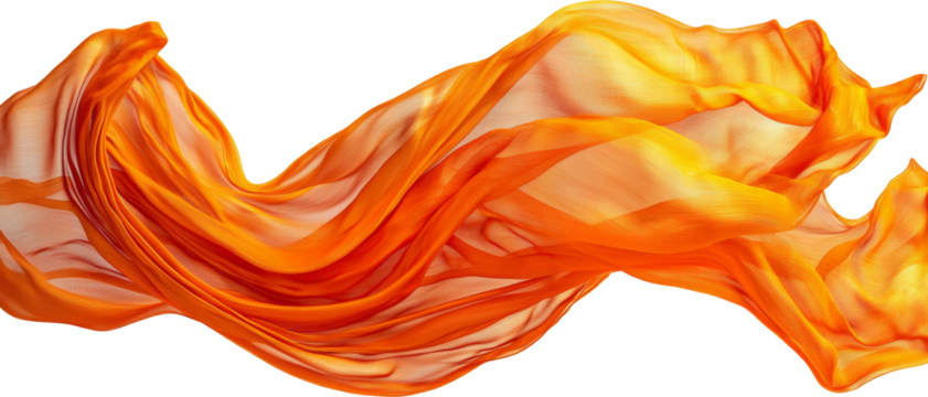 orange fabric cloth waving 