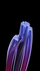 Abstract Metallic Sculpture with Gradient Colors. Modern abstract 3D background with depth and soft lighting. Ideal for technology projects, web design, presentations, social media and print.