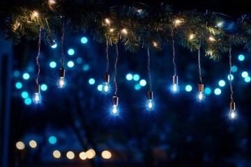 Obraz premium Elegant Christmas Decorations with Bokeh Lights Creating a Festive Winter Wonderland Atmosphere