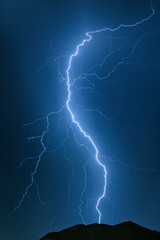 Massive Lightning Bolt Illuminating Night Sky