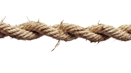 Natural fiber rope twisted tightly, showcasing texture and strength in a clean and clear background.