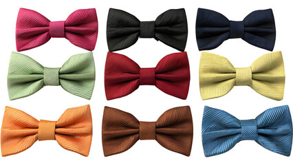 set of colorful bow ties	
