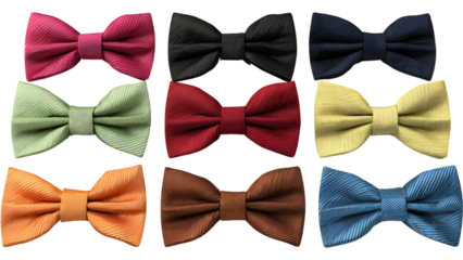 set of colorful bow ties	
