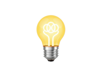 Glowing Incandescent Light Bulb with a Bright Warm Yellow Light and Intricate Filament Design Isolated on a Black Background with a Realistic Metallic Base