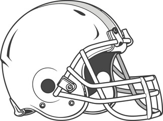 Fototapeta premium White football helmet with streamlined design and clean finish, isolated with no background for sports advertising, branding, and marketing.