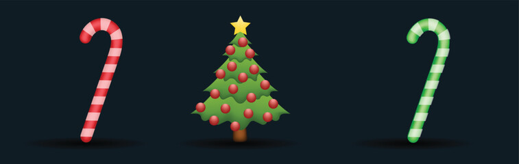 Christmas tree with candy cane decorations