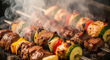 Grilled Skewers - A Delicious and Colorful Culinary Delight.