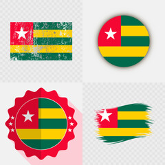 Togo National Flag Icon Collection.