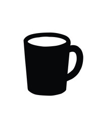 white cup isolated on black