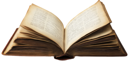 Old book with worn pages opened on a table revealing ancient text and rich history waiting to be explored.