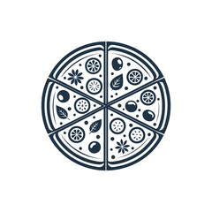 pizza silhouette logo vector line art logo design