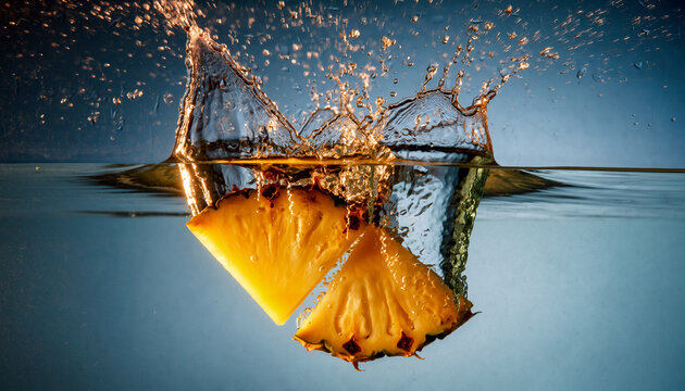 Beautiful macro closeup of orange autumn leaves on the water reflecting a butterfly wing color.