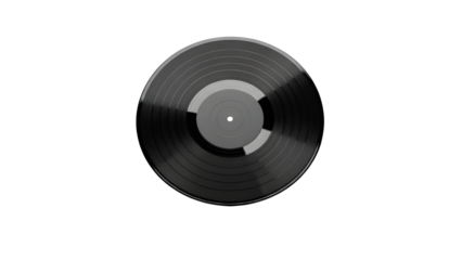 Black vinyl record 45 rpm isolated icon symbol for music and audio design isolated PNG with Transparent Background