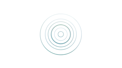 Minimalist concentric rings target icon or radar signal pulse graphic element. isolated PNG with Transparent Background