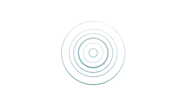 Minimalist concentric rings target icon or radar signal pulse graphic element. isolated PNG with Transparent Background