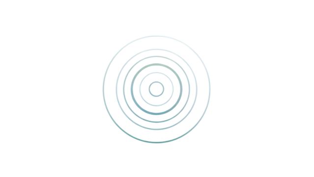 Minimalist concentric rings target icon or radar signal pulse graphic element. isolated PNG with Transparent Background