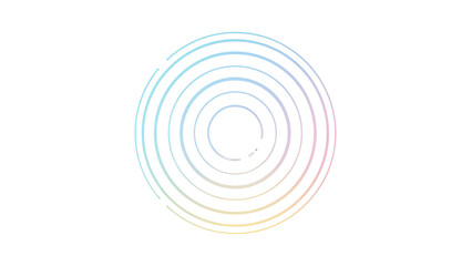 Minimalist pastel gradient concentric rings graphic element for technology and communication design. isolated PNG with Transparent Background