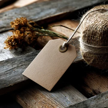 Simple Hanging Gift Tag with Visible Paper Texture