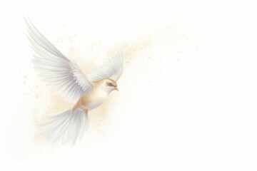 Fototapeta premium White bird flying animal wildlife outdoors.