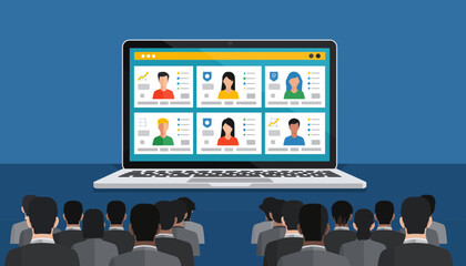 Business Presentation Connecting People Through Technology | Virtual Meeting & Online Collaboration