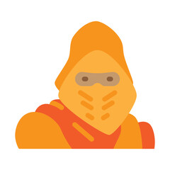 Ninja Hood Vector Flat Icon Design